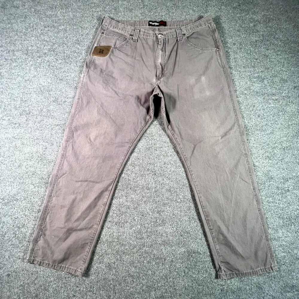 Wrangler Riggs Workwear Technician Pants Men 40x32 Gray Ripstop Straight Utility